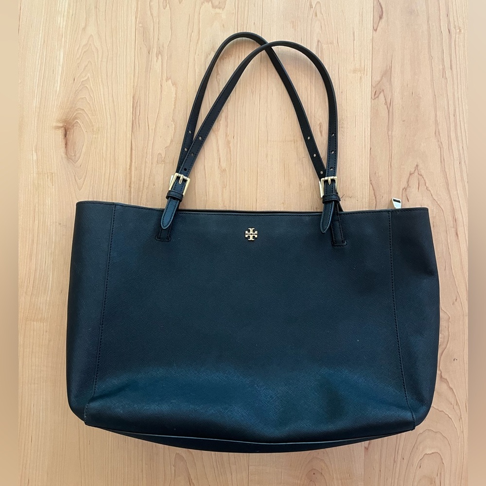 [Tory Burch] Saffiano Leather Laptop Tote Bag